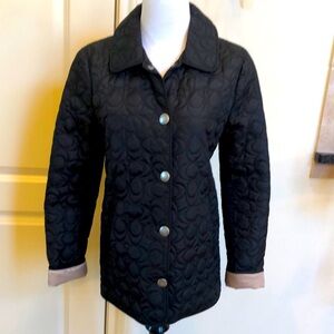 NWOT Coach Monogram Black coat